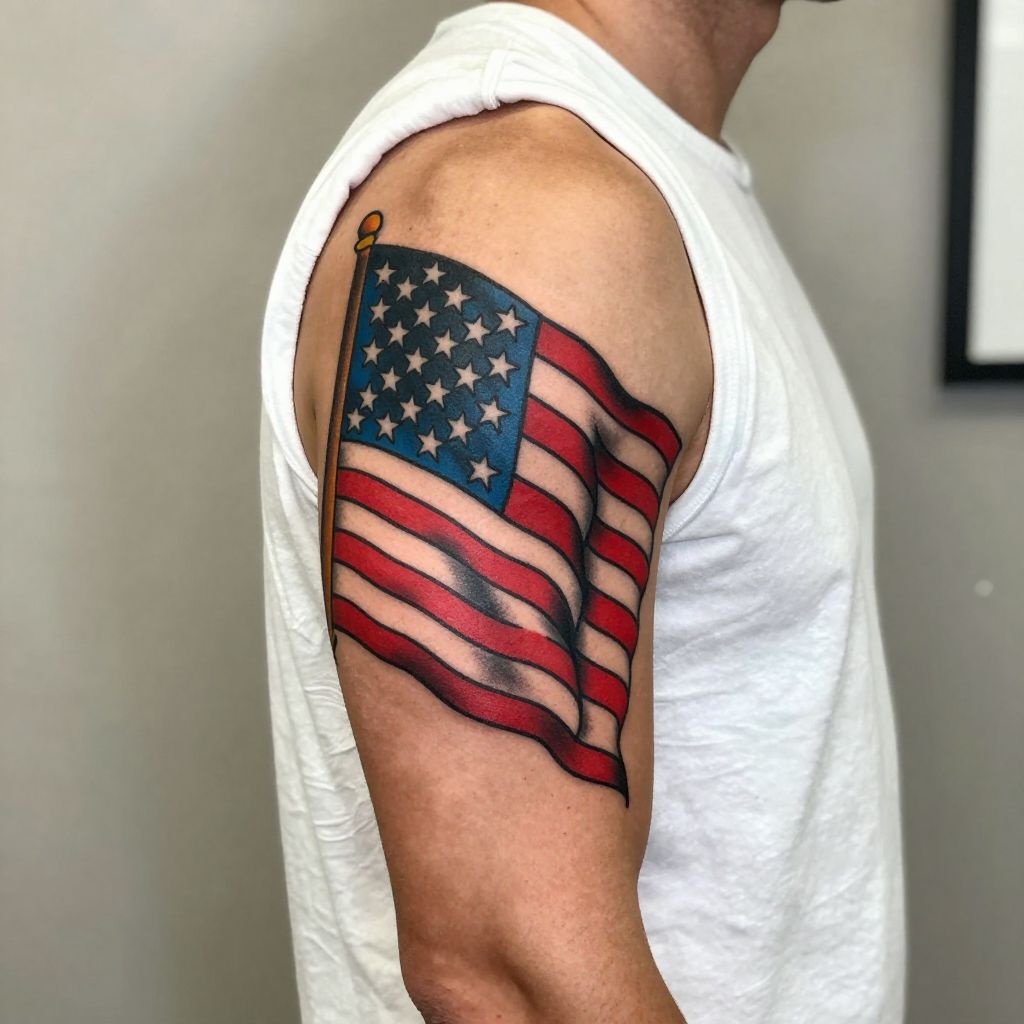 Classic Old School American Flag