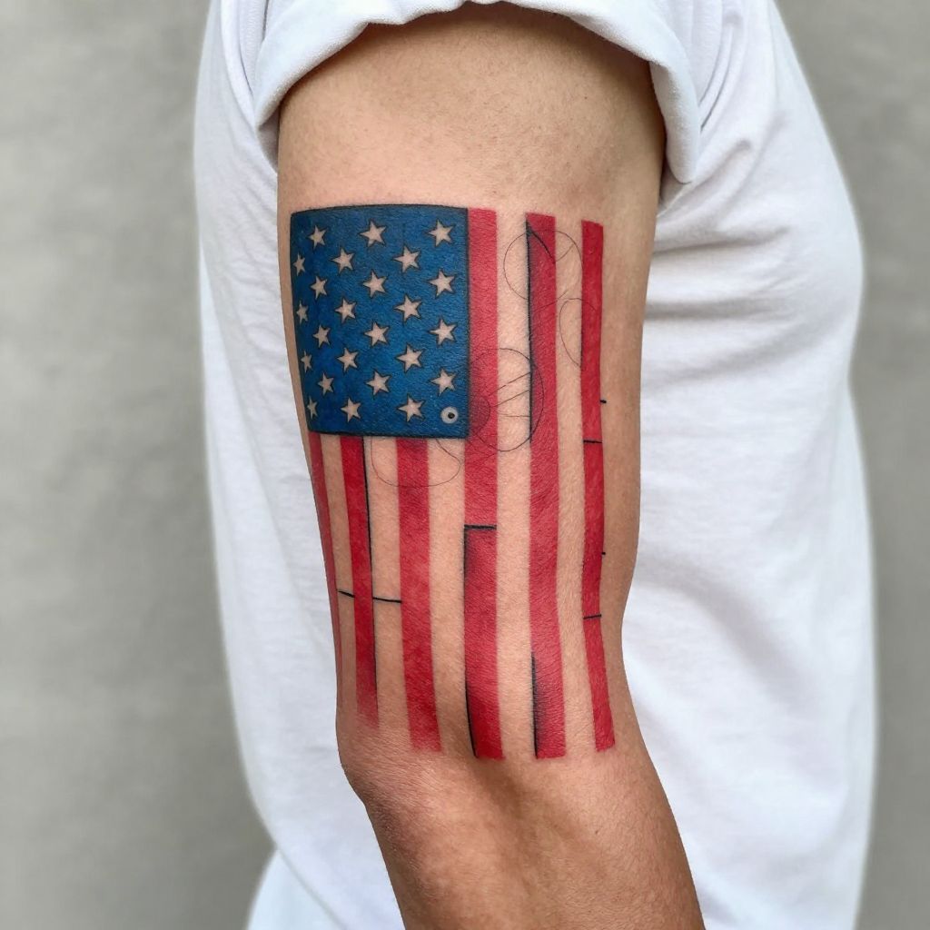 Abstract Star Spangled Flag Pattern