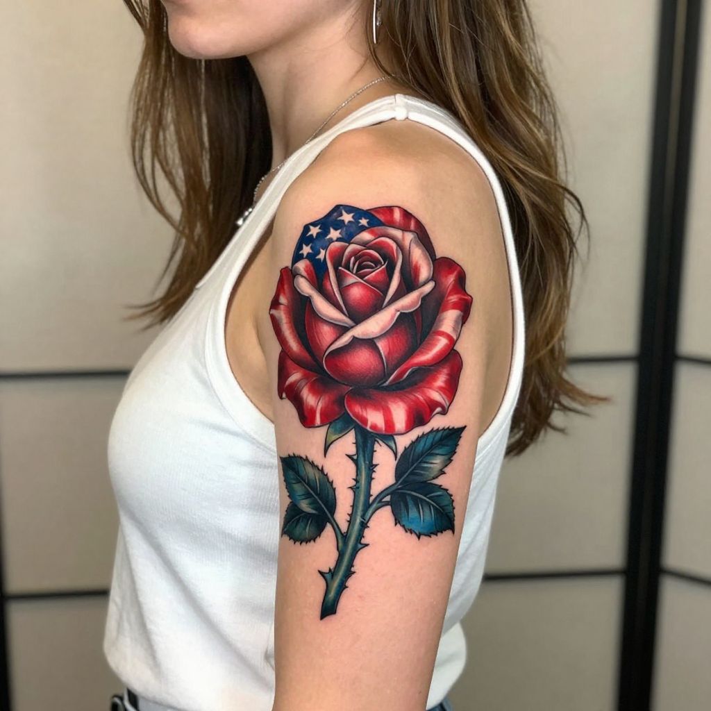 Flag with Rose and Thorns