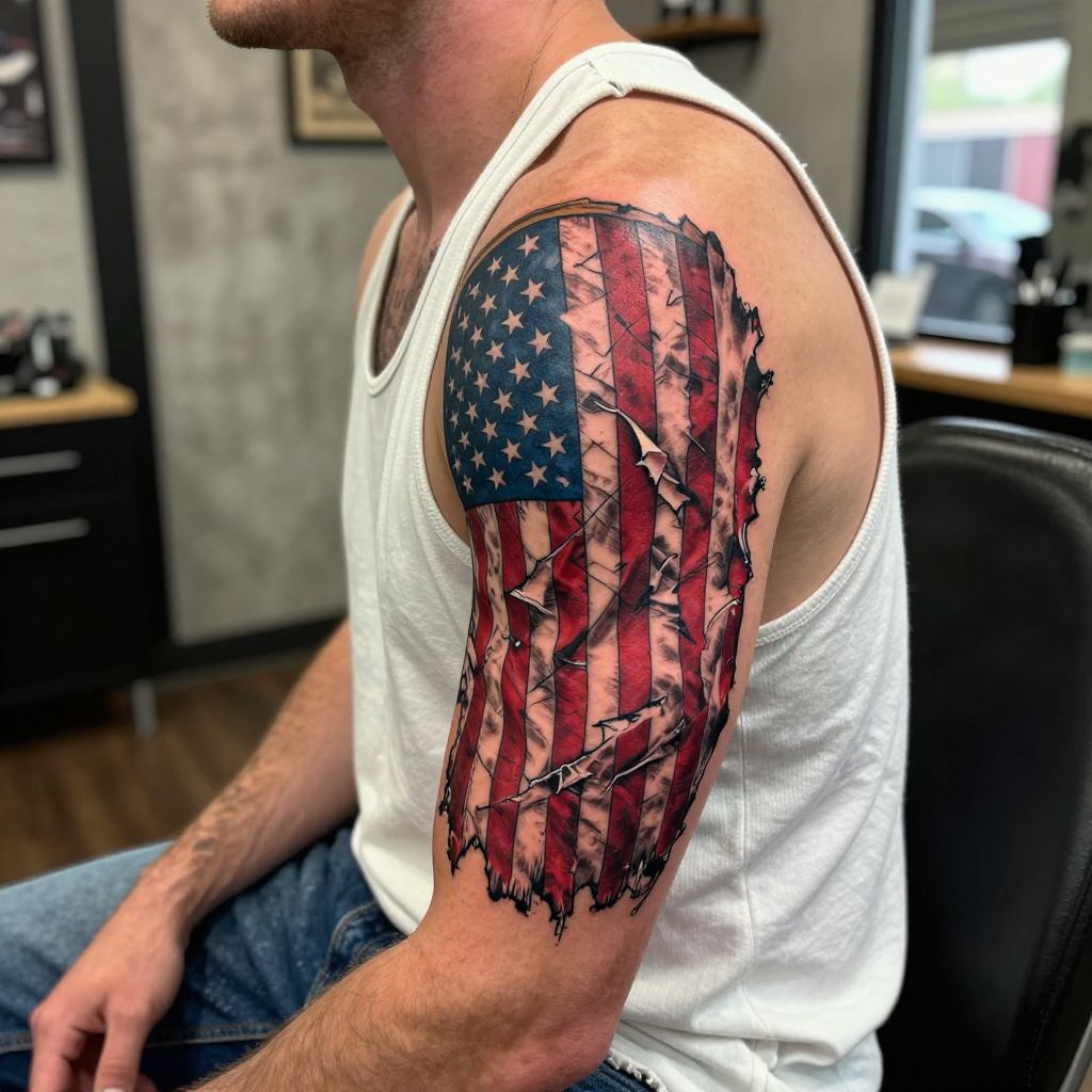 Distressed or Tattered Flag Design