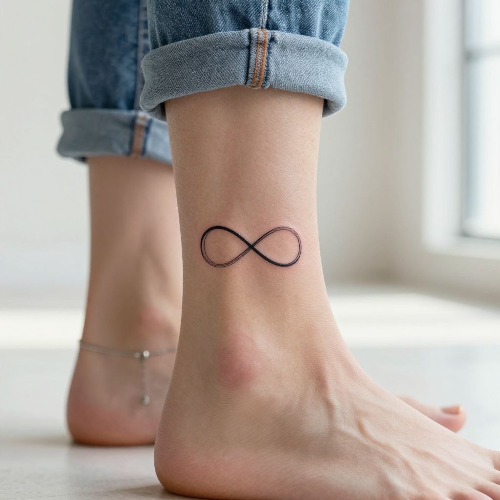 Infinity Symbol Ankle Tattoo