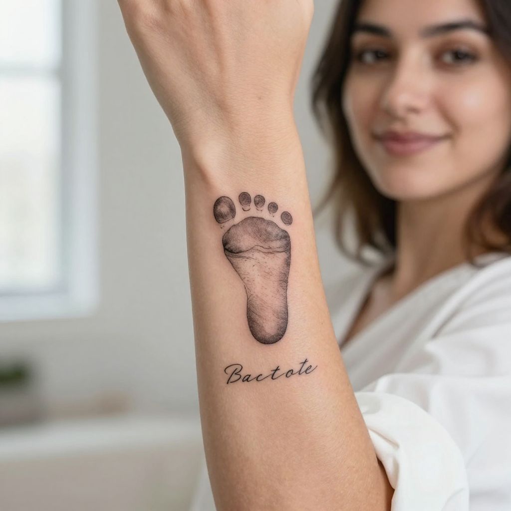Classic Baby Footprint with Date
