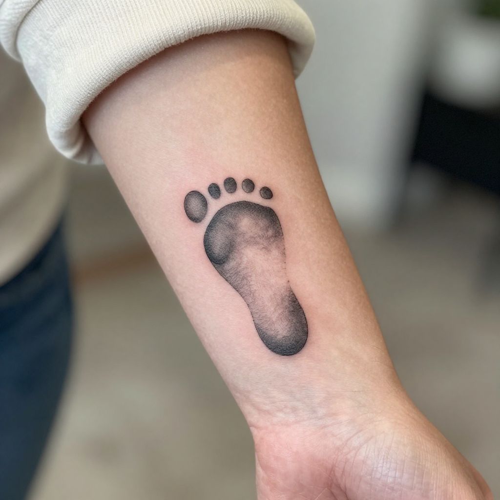 Tiny Baby Footprint on Finger or Toe