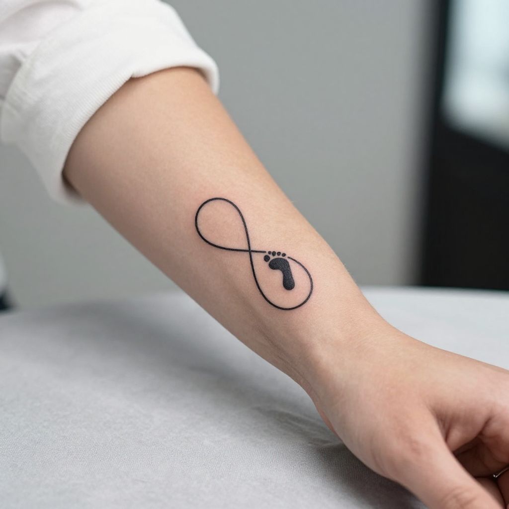 Infinity Symbol with Baby Footprint