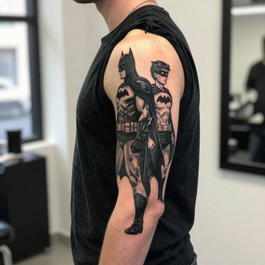 Batman and Robin Silhouette Duo