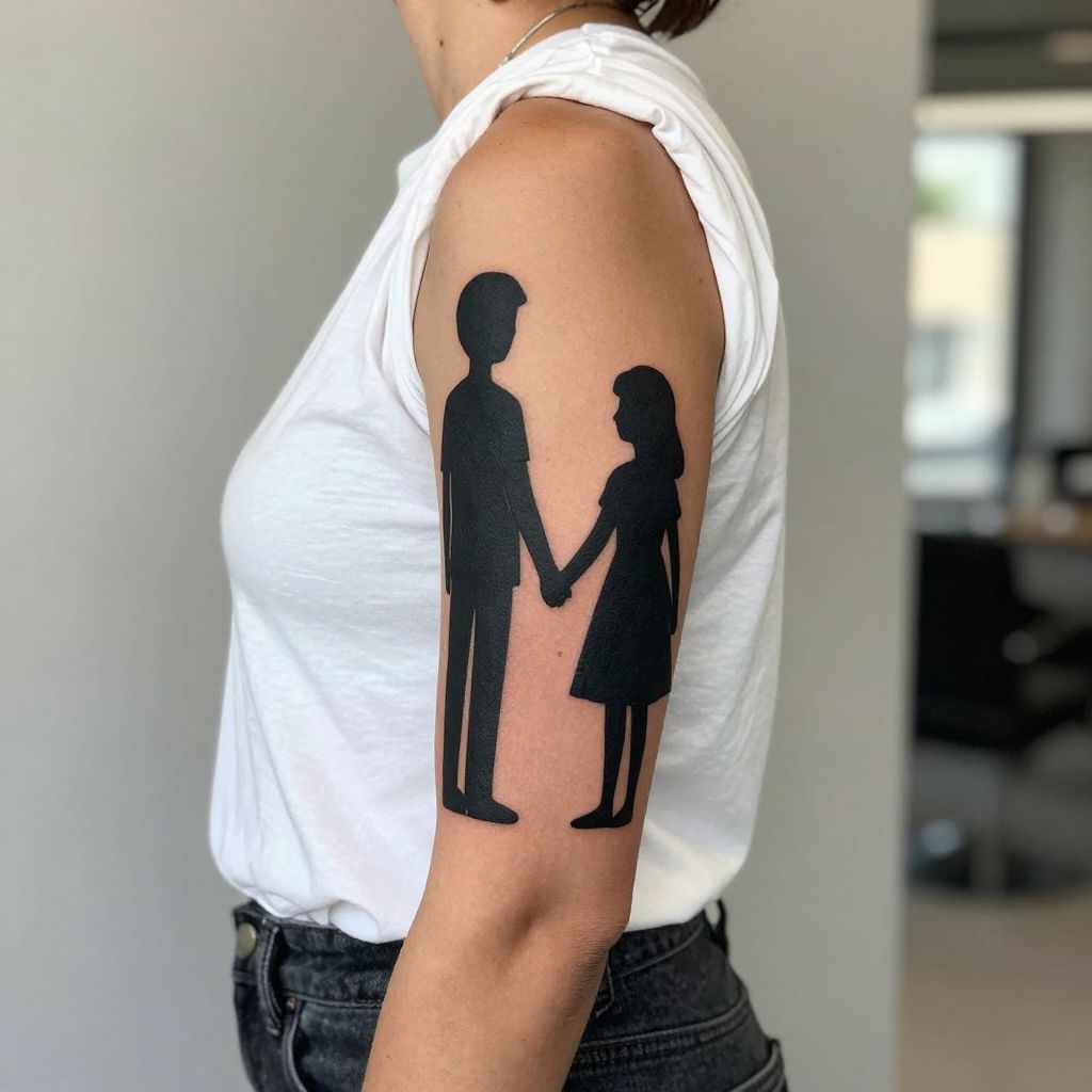 Sibling Silhouettes tattoo