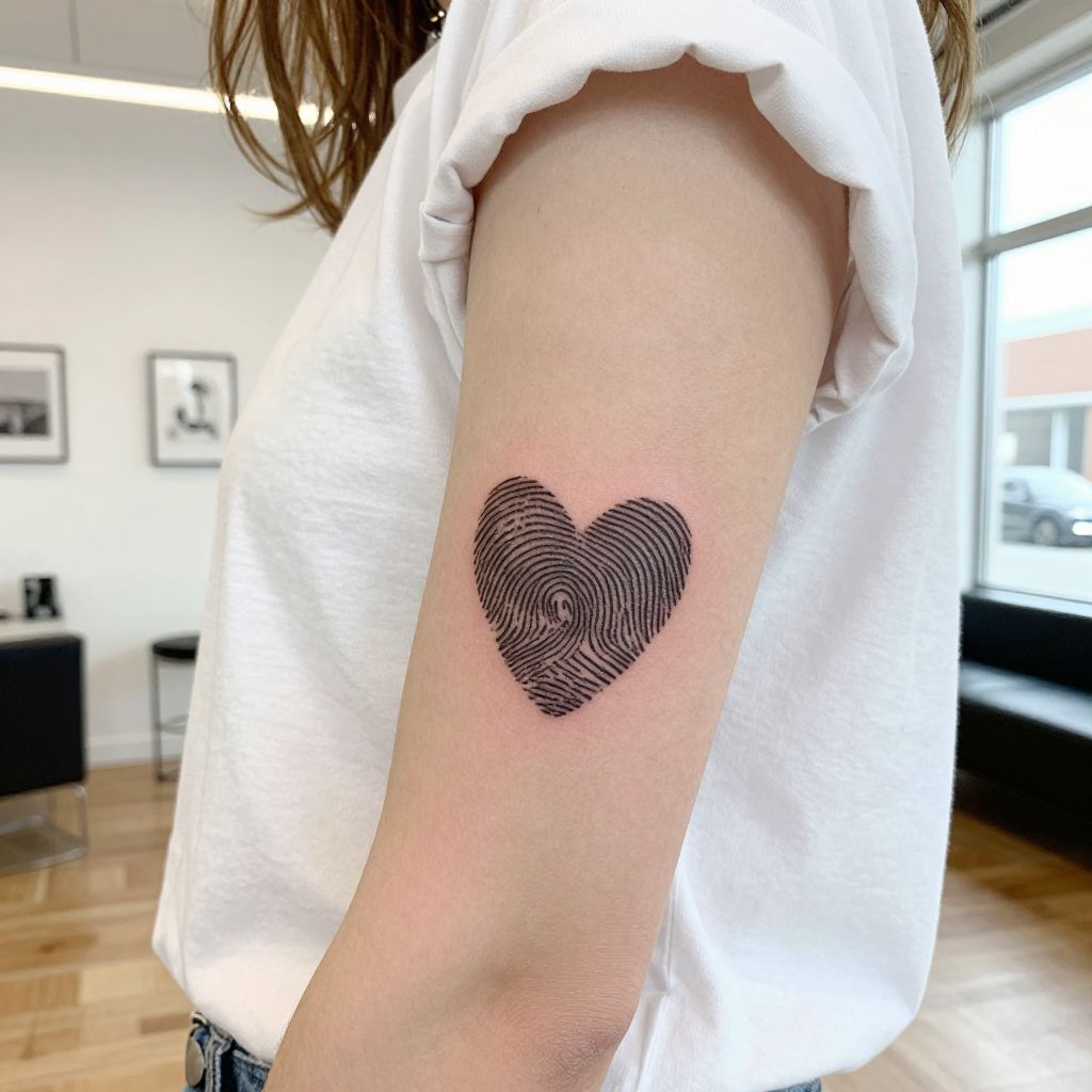 Fingerprint Hearts tattoo