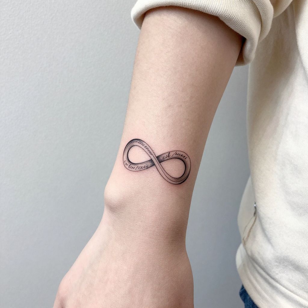 Infinity Symbol with Names tattoo