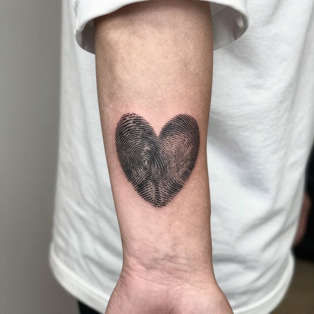 Fingerprint Heart Tattoo
