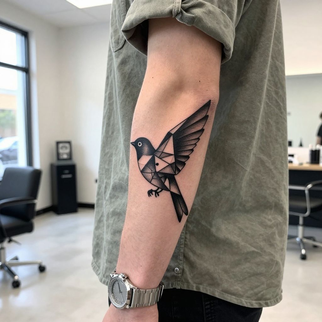 Geometric Cardinal on Forearm