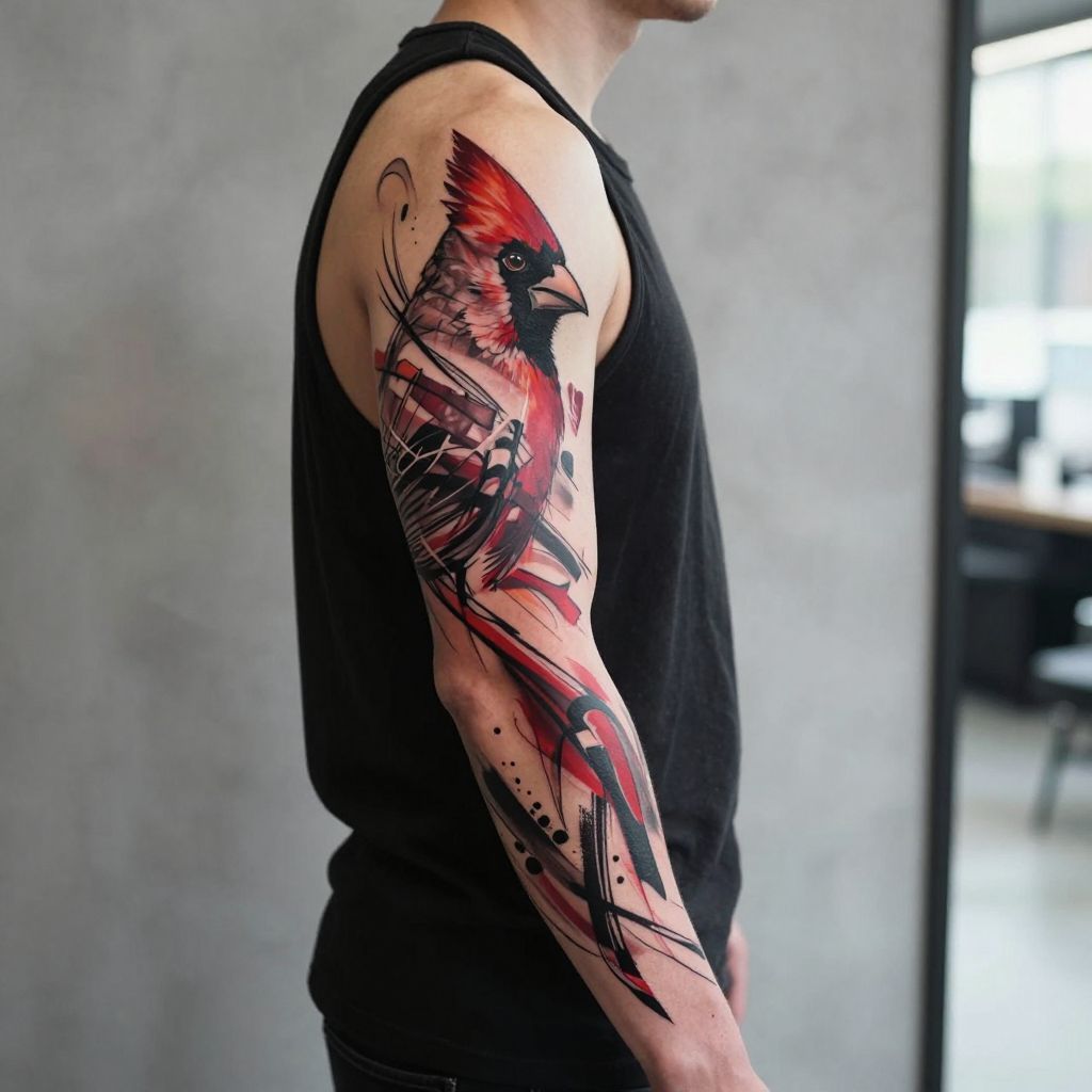 Abstract Cardinal Sleeve Design