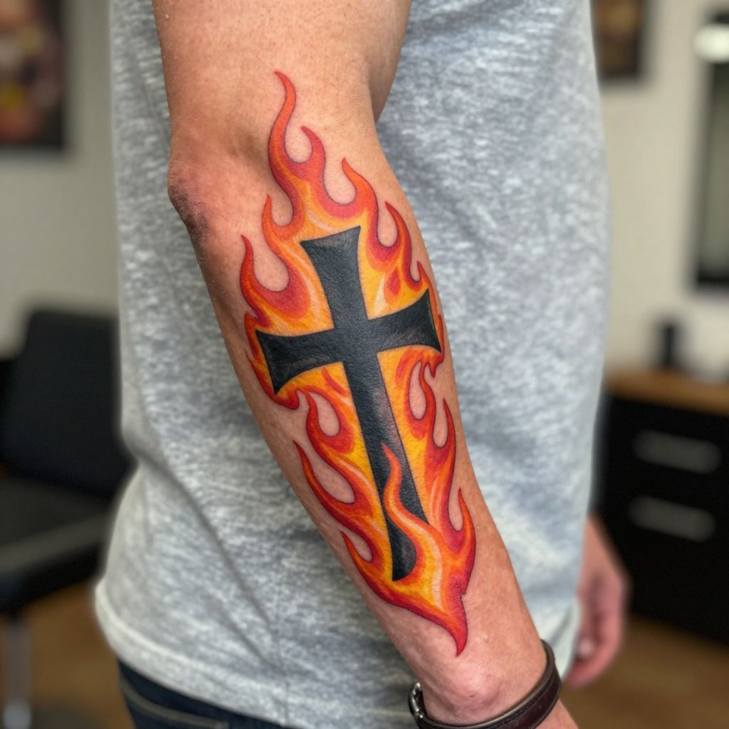 Fire Cross tattoo