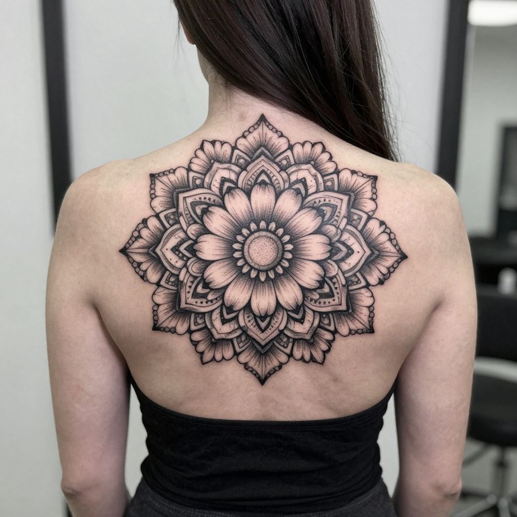 Large Daisy Mandala on Back