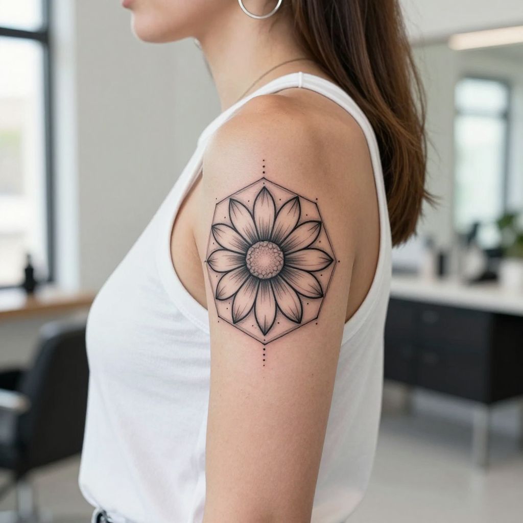 Geometric Daisy Pattern