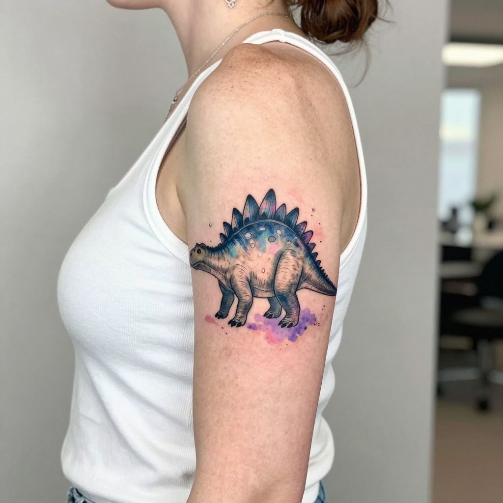 Watercolor Stegosaurus