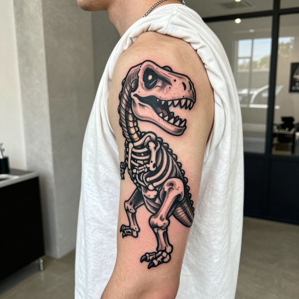 Cartoon Skeleton Dino