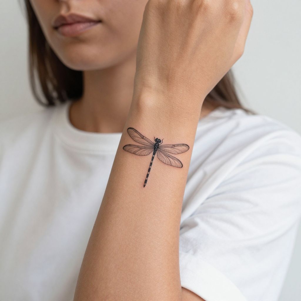 Minimalist Line Art Dragonfly
