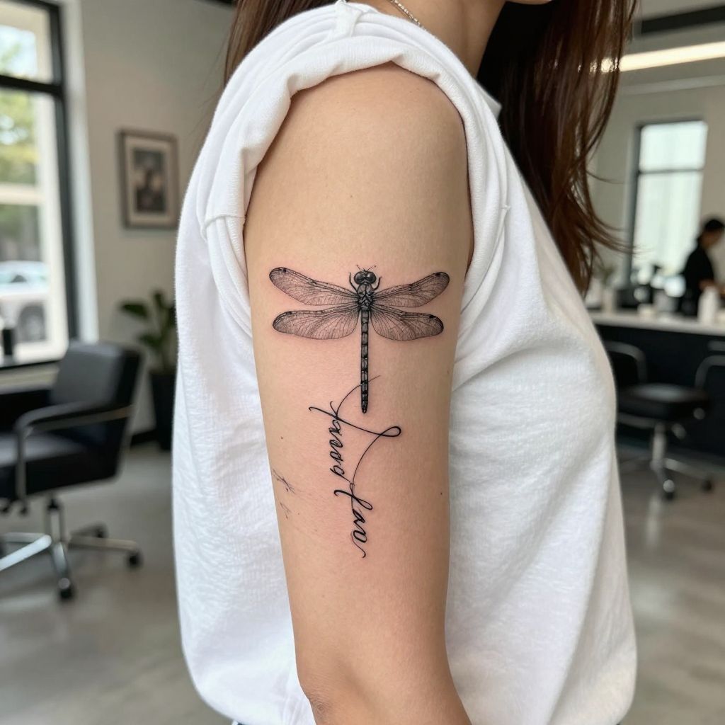 Dragonfly with Quote