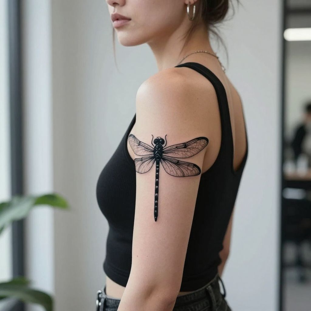 Blackwork Dragonfly