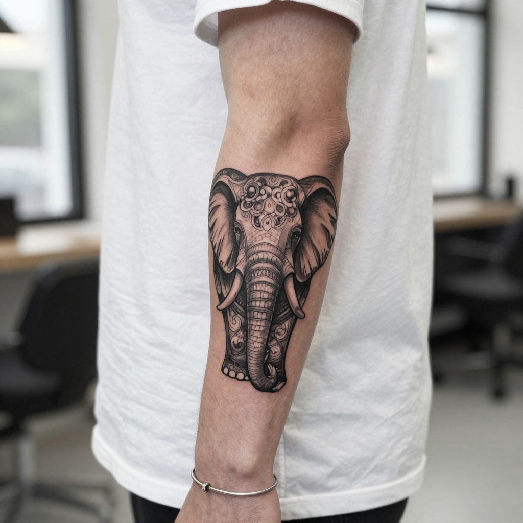 Abstract Ornament Elephant Tattoo