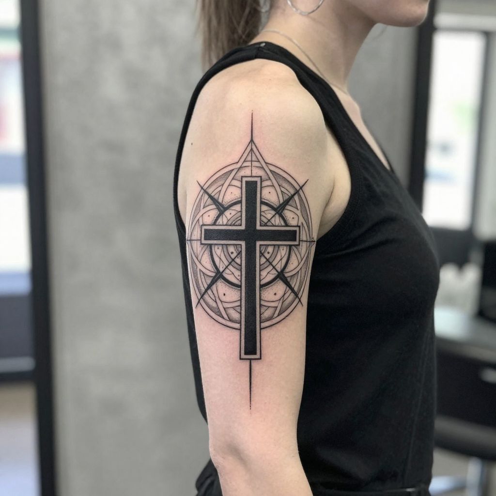 Sacred Geometry with Cross Center