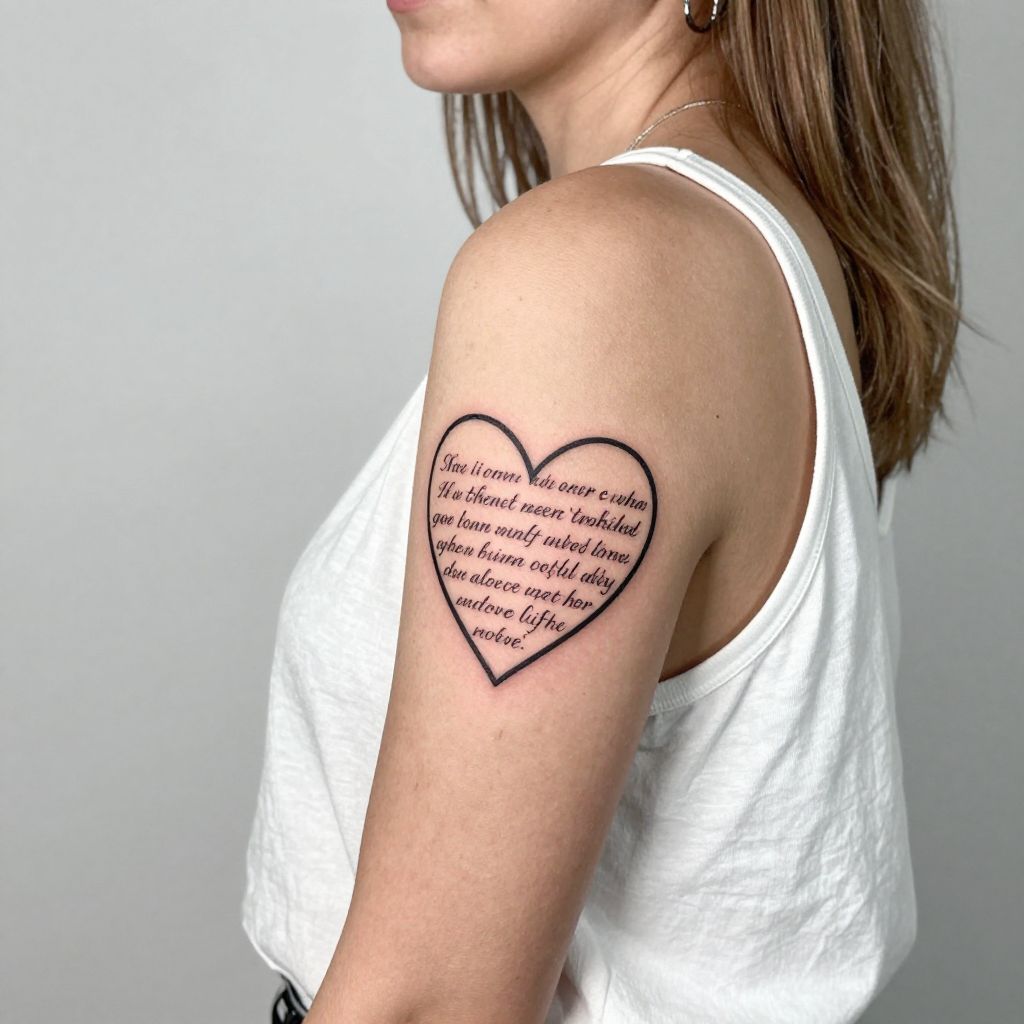 Psalm Verse Inside a Heart Outline