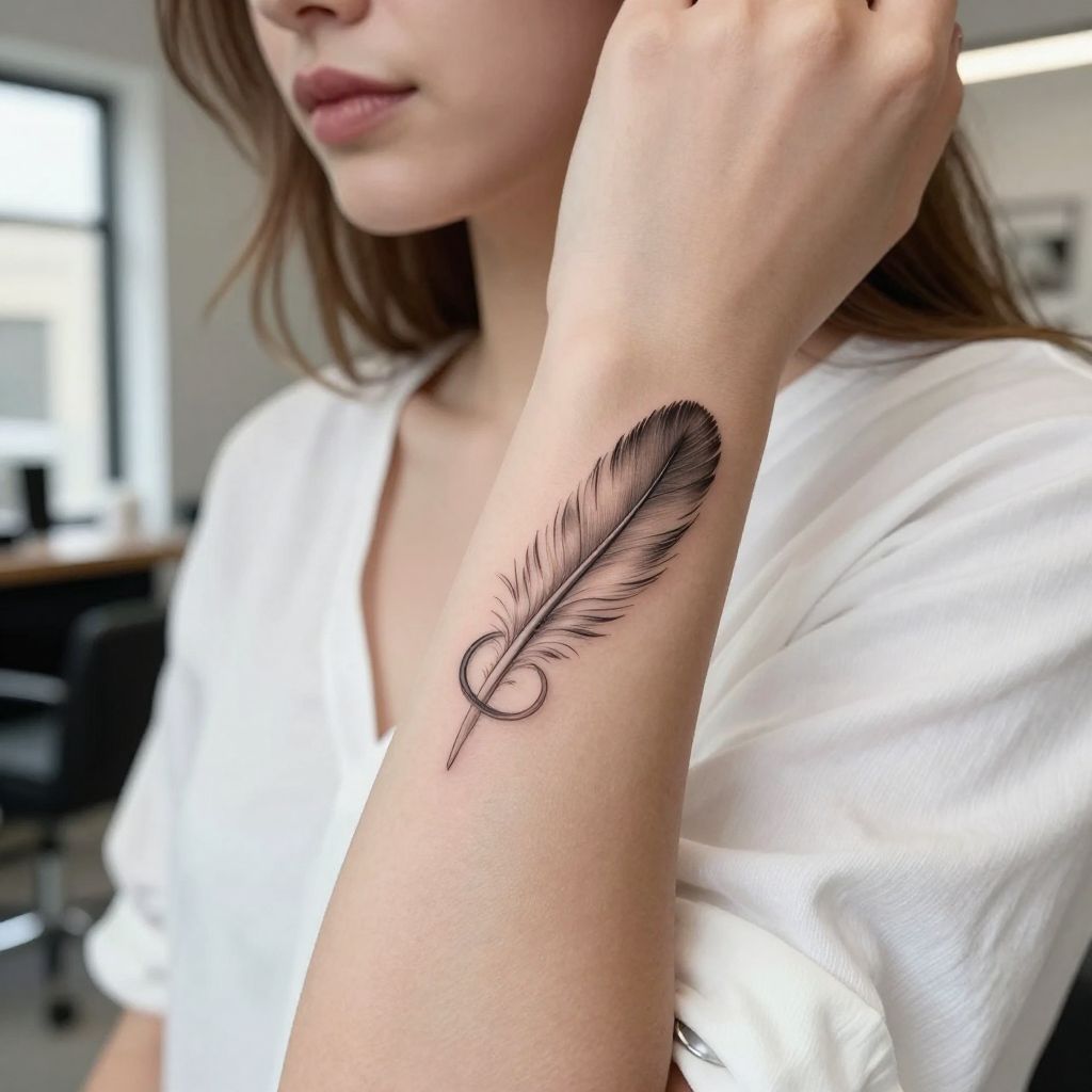 Feather with Infinity Loop