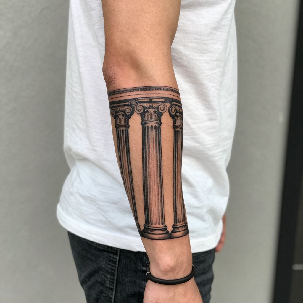 Greek Columns Tattoo