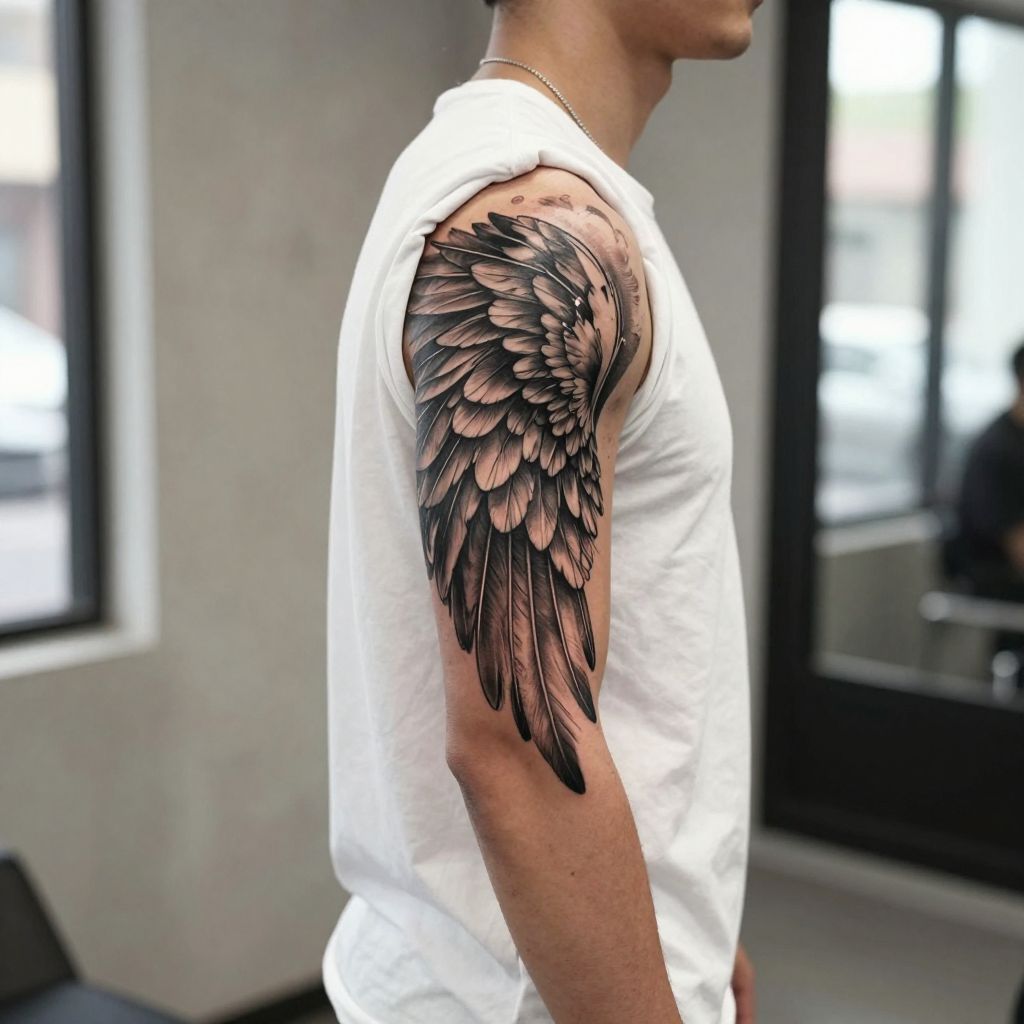Angel Wings Wrapped Around Arm
