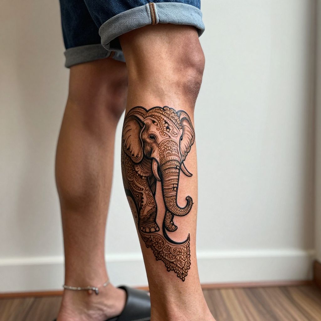 Elephant Design on the Calf