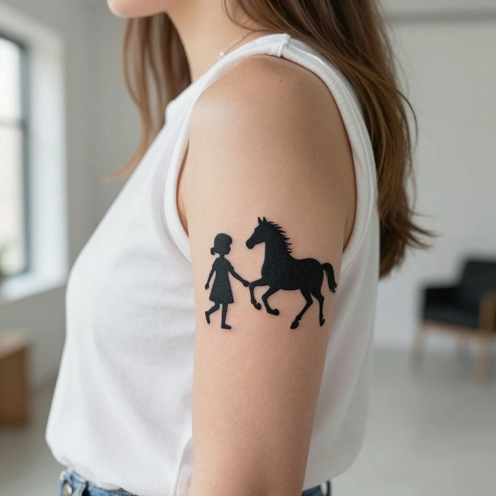 Child and Horse Silhouette