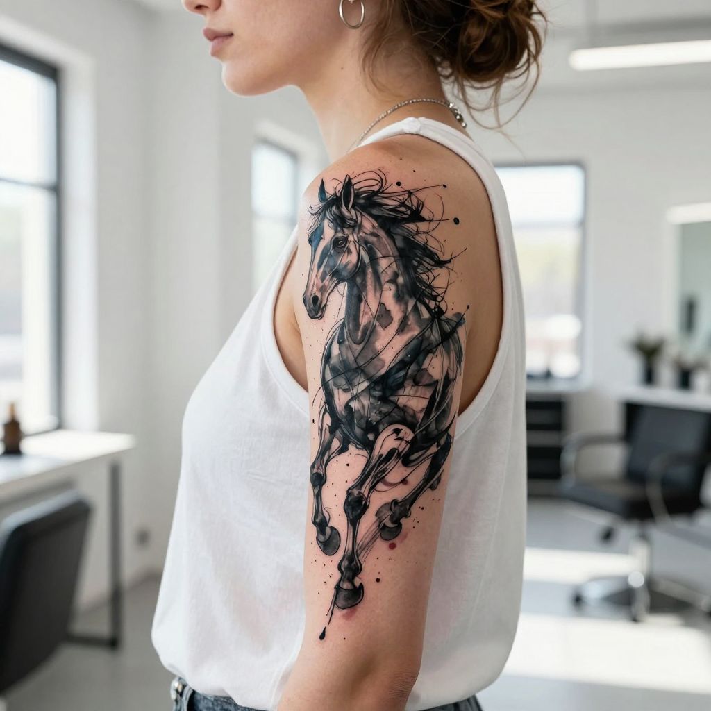 Abstract Ink Horse