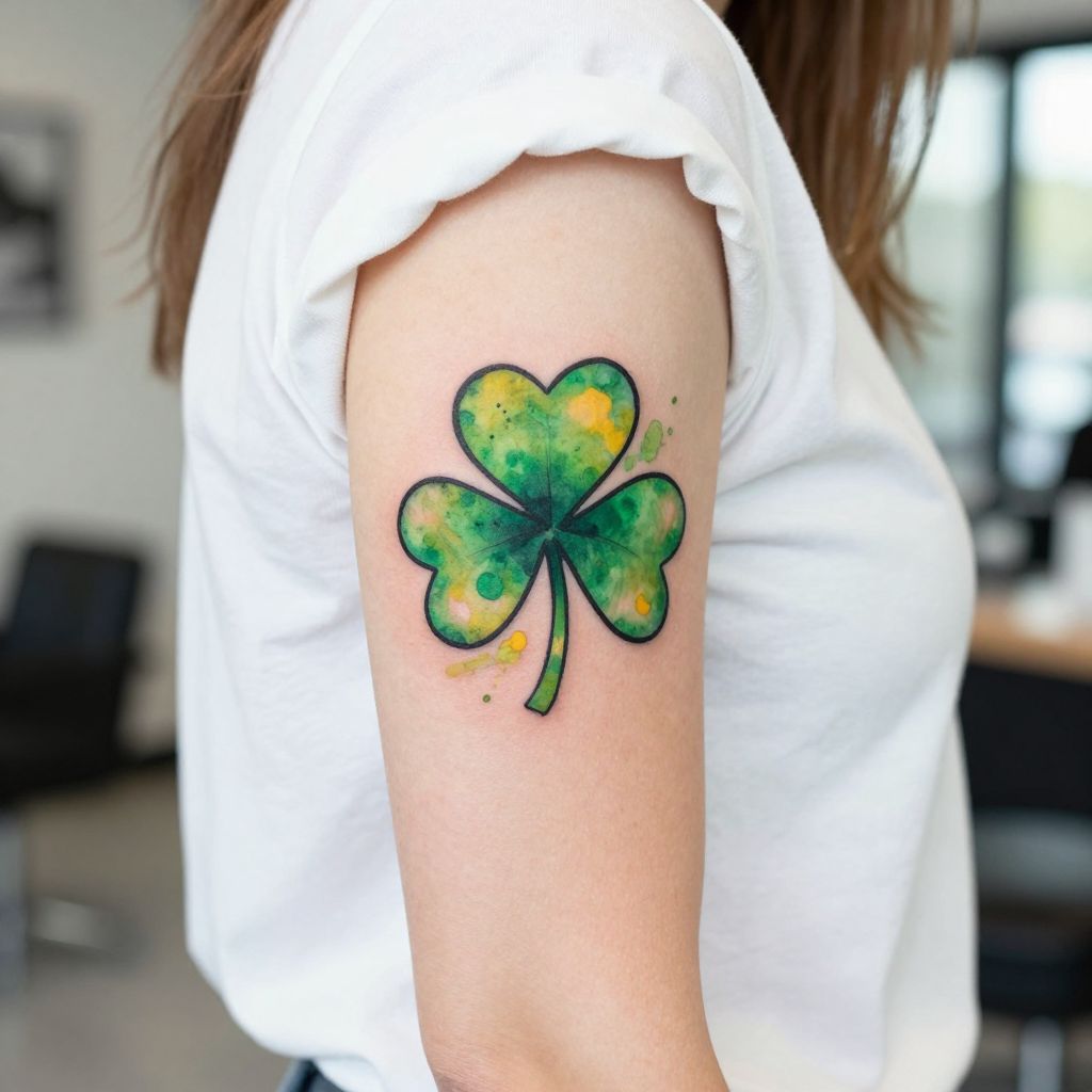 Shamrock Watercolor Splash