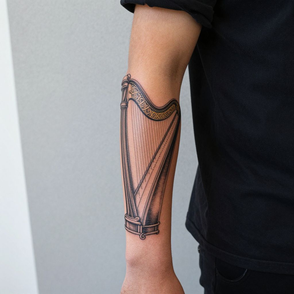 Harp Tattoo