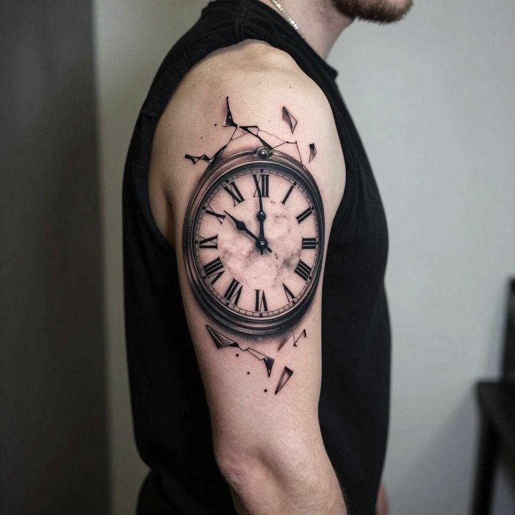 Broken Clock with Time Stopped
