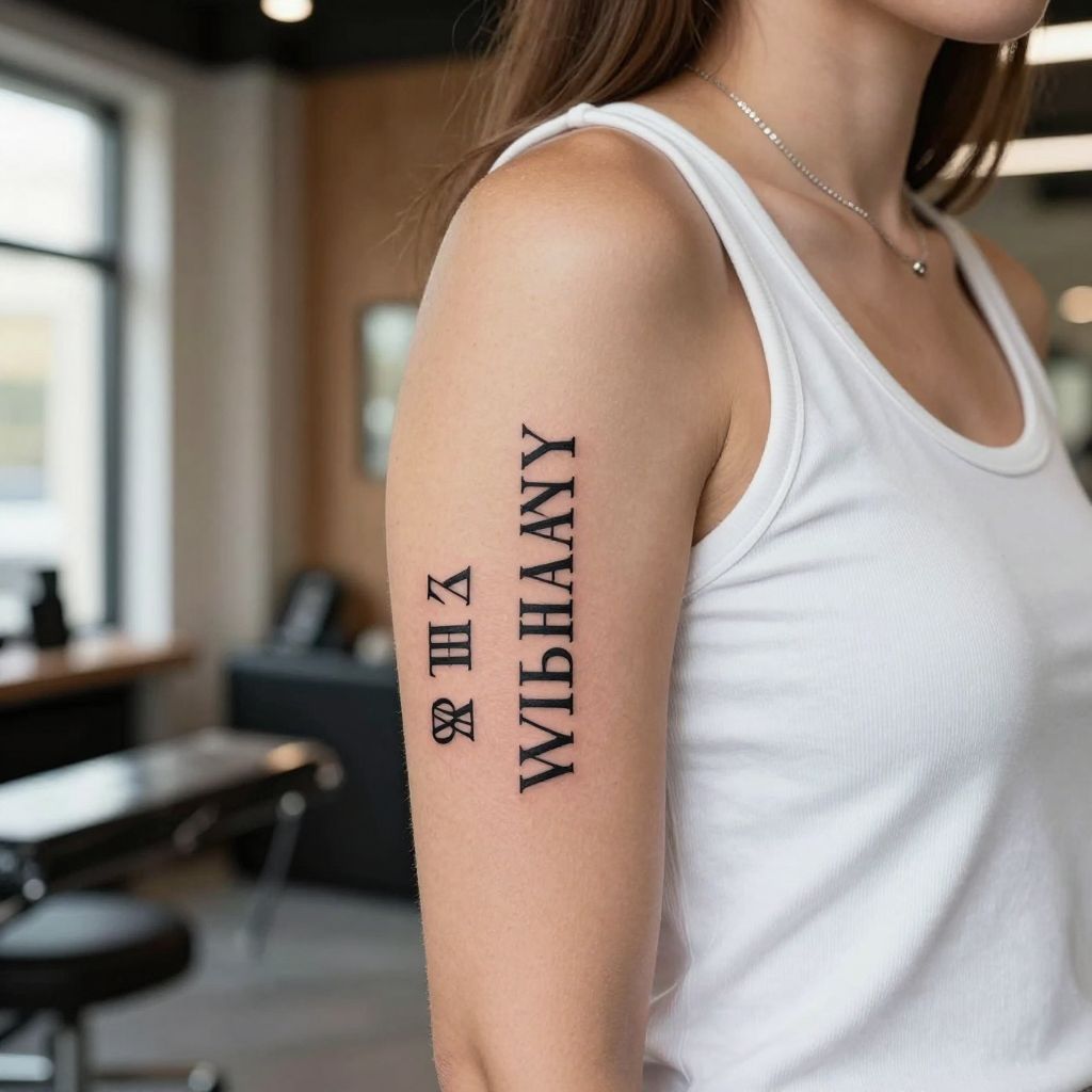 Roman Numerals Name Tattoo