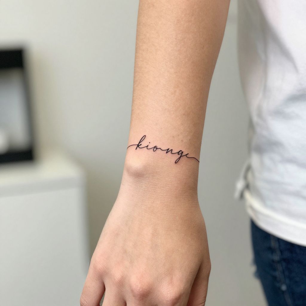 Minimalist Name Line Tattoo