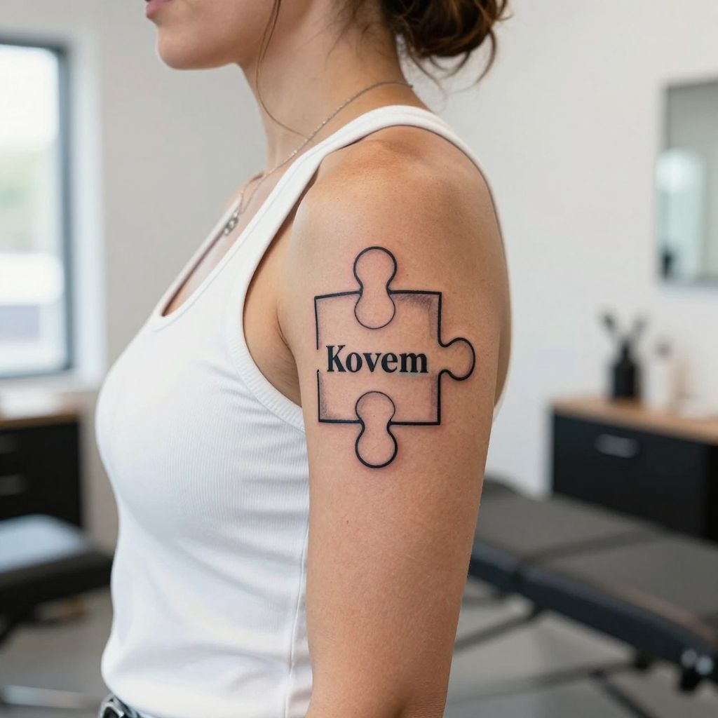 Puzzle Piece Name Tattoo