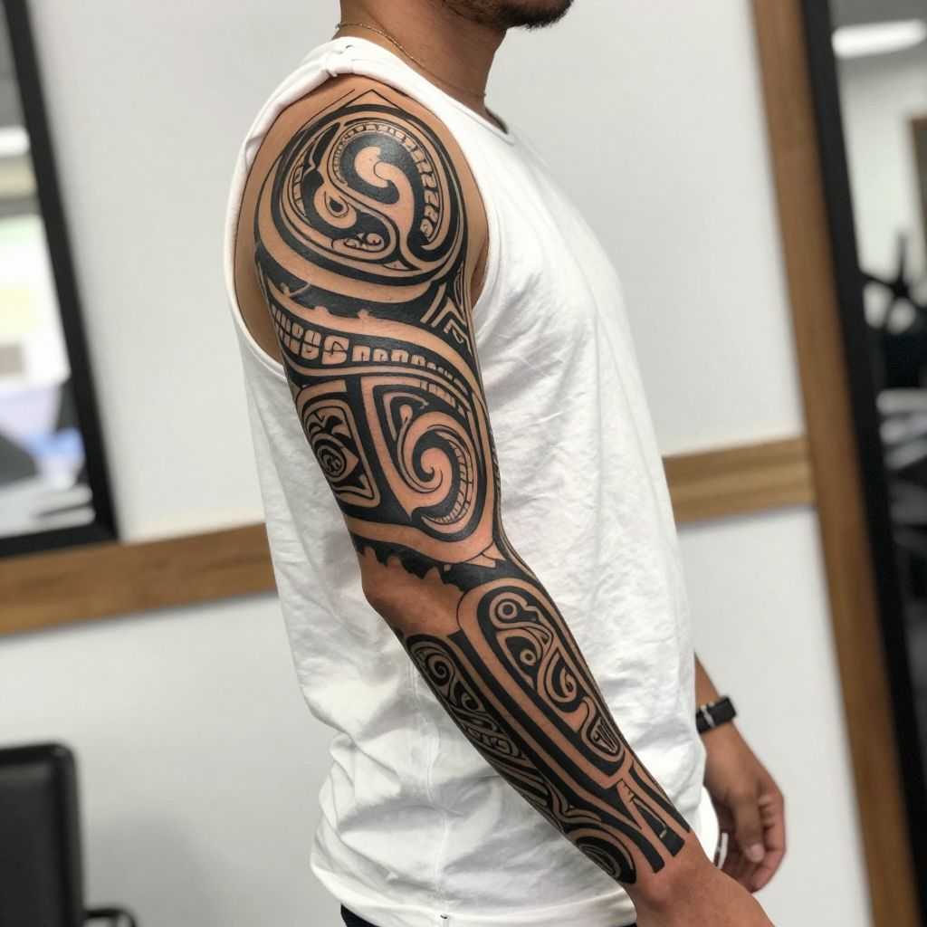 Classic Blackwork Tribal Sleeve
