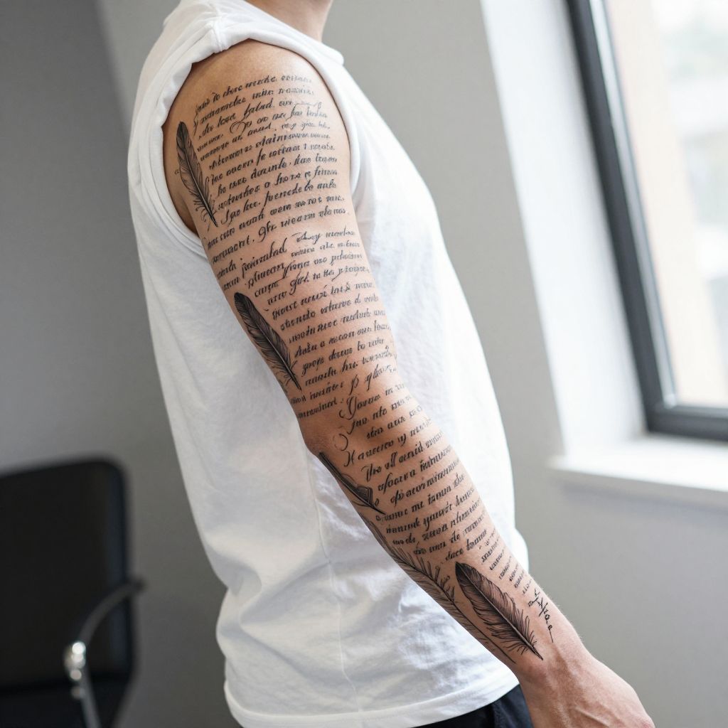 Literary Quote and Script Sleeve