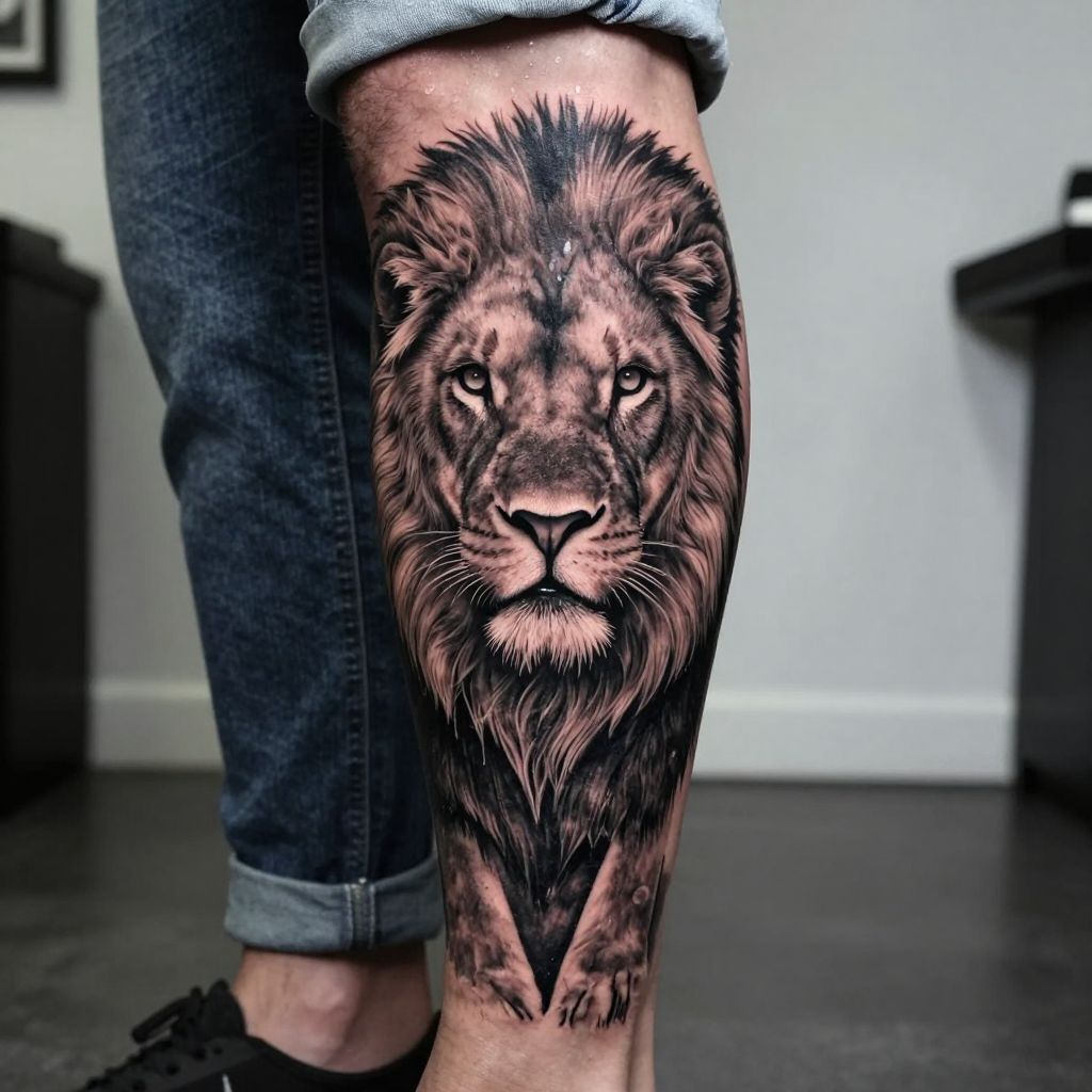 Realistic Lion Portrait