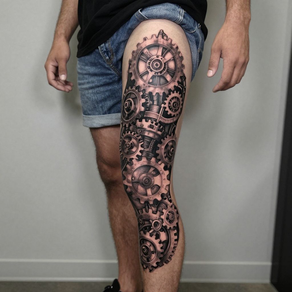 Mechanical Gear Tattoo