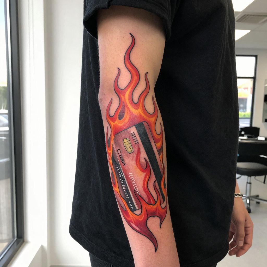 Credit Card with Flames