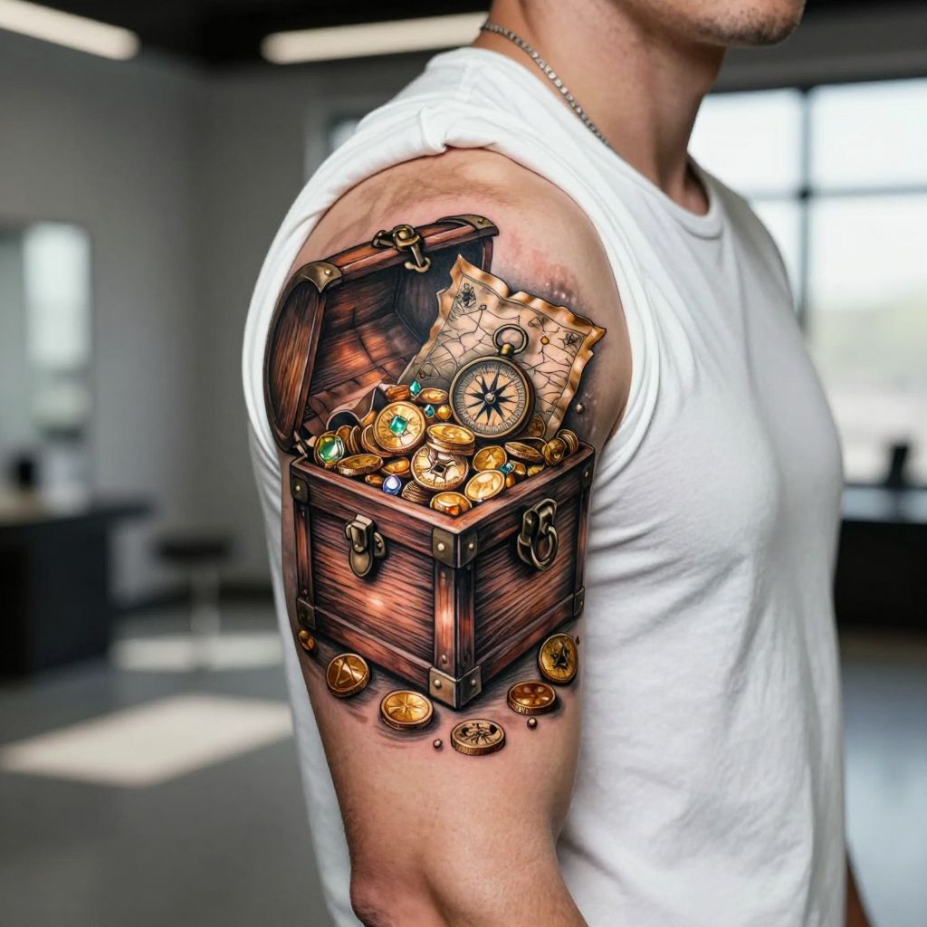 Treasure Chest Overflowing with Coins