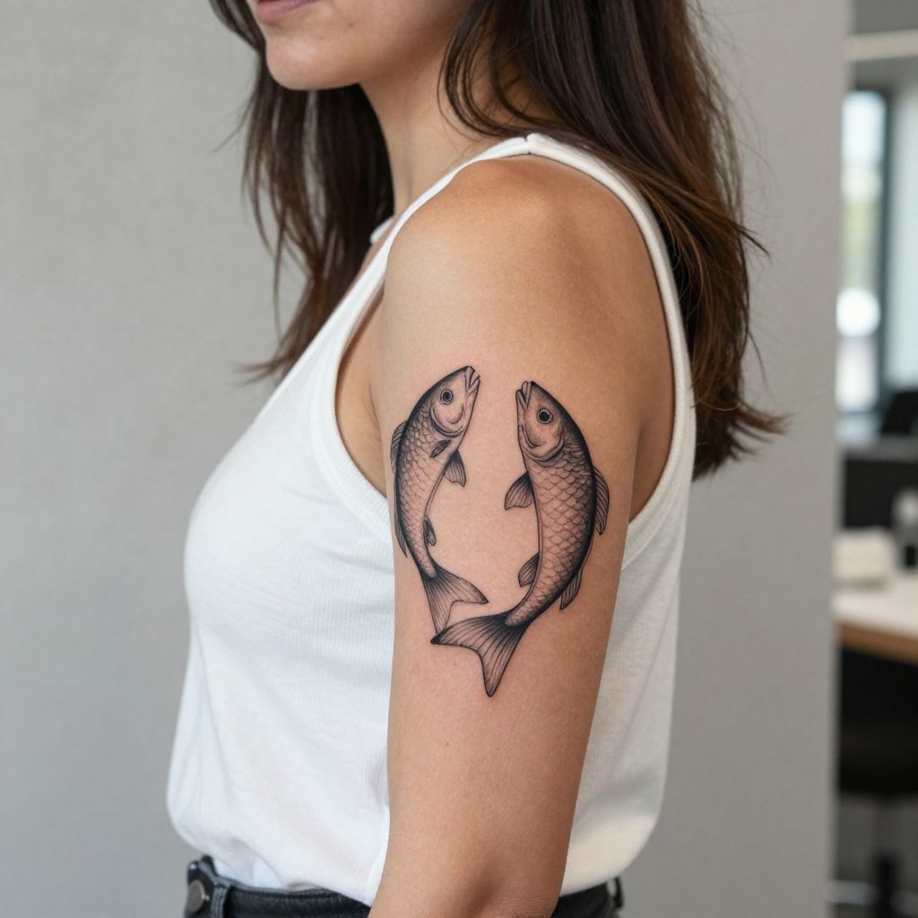 Classic Dual Fish Pisces Symbol