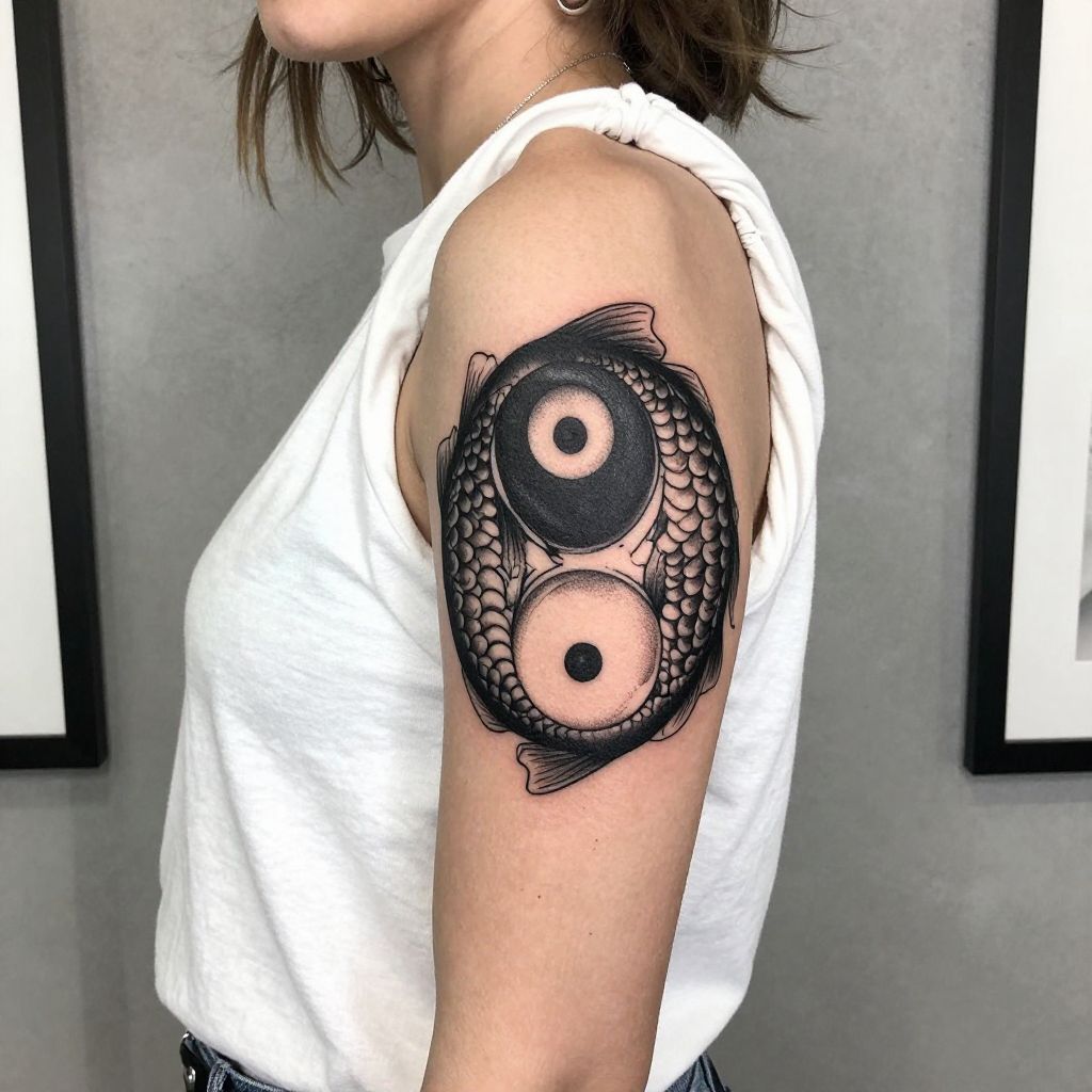 Pisces Fish Yin Yang Design