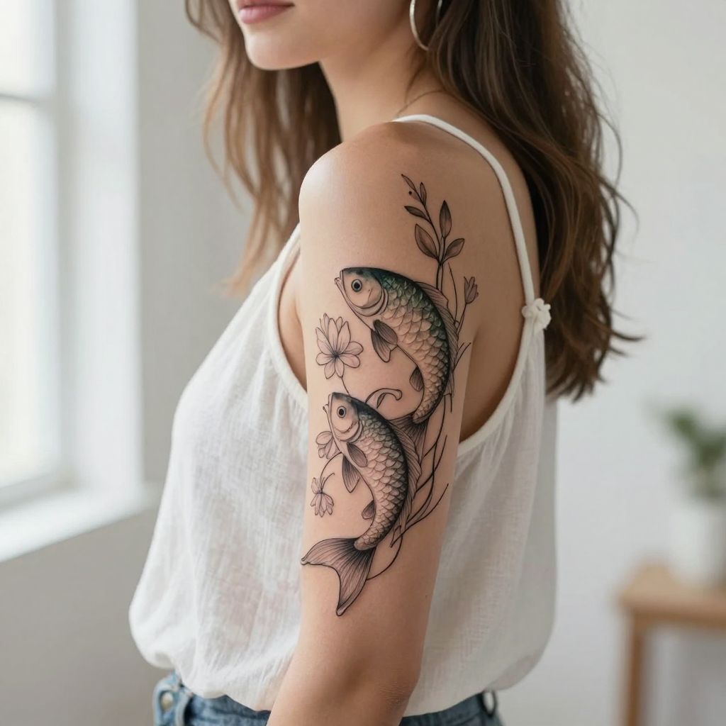 Pisces with Floral Accents