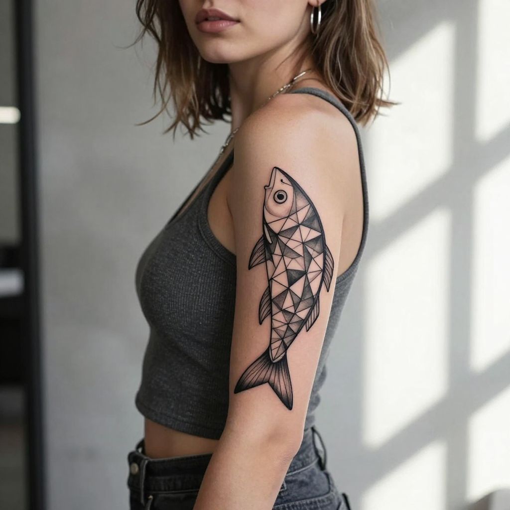 Geometric Pisces Fish