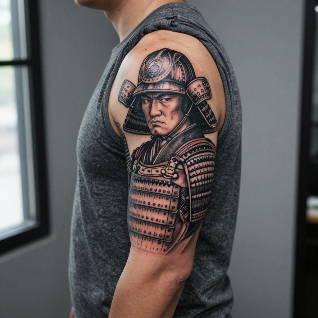 Classic Samurai Portrait with Full Armor