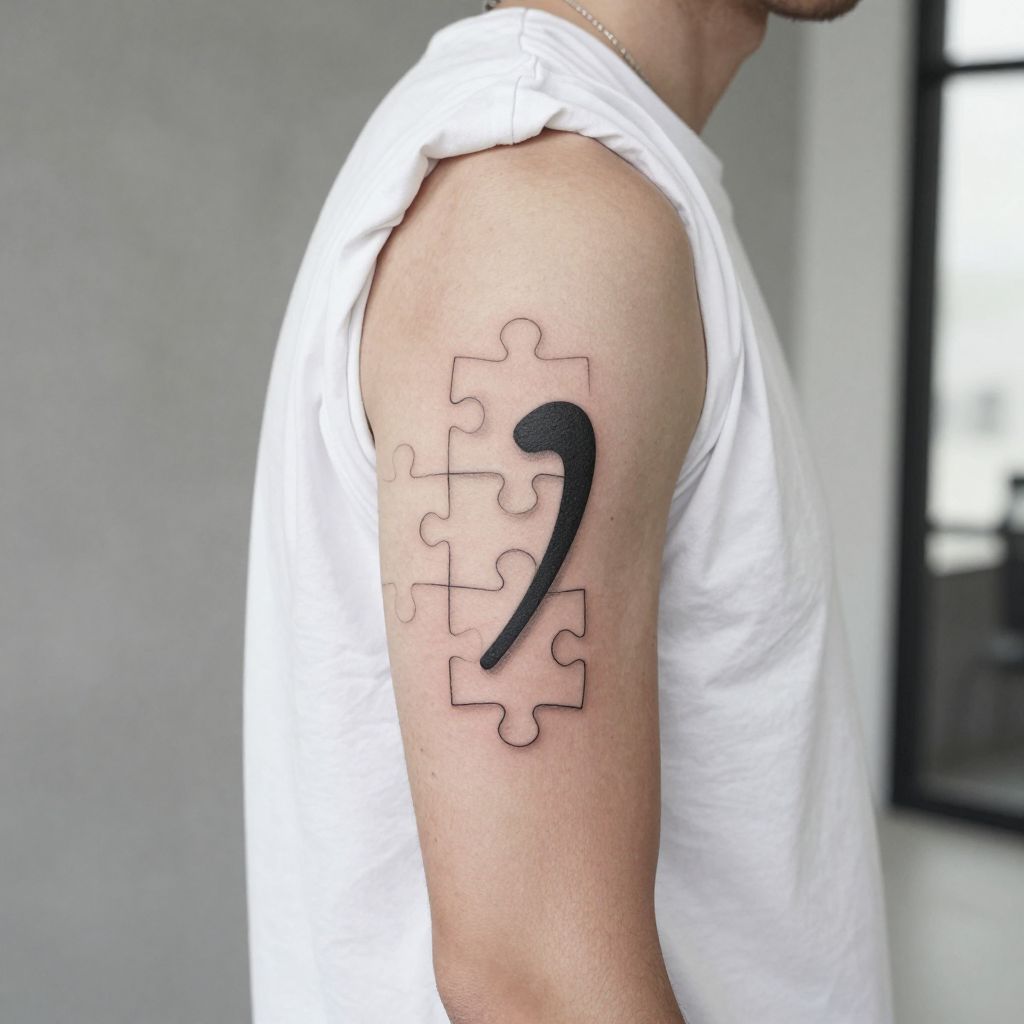 Semicolon Puzzle Piece